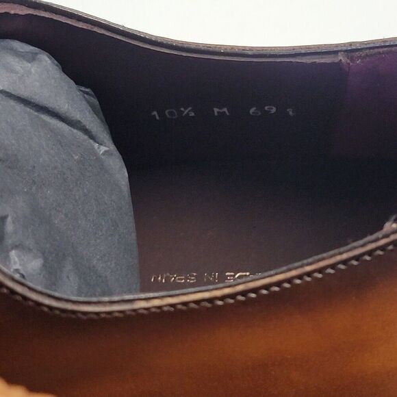 Mezlan Genuine Leather Dress Shoes Handmade Gavino Cognac Brown EUC Sz‎ 10.5 main image 15